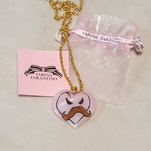 Tarina Tarantino x Kidrobot Necklace Pink Heart I Love A Mustache